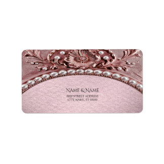 Étiquette d'adresse de retour Fleur Rose