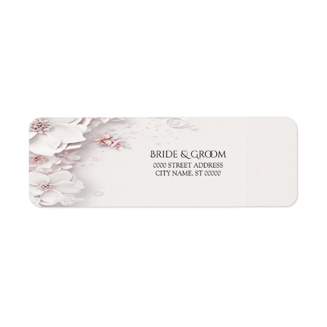 Étiquette d'adresse de retour Fleurs rose blush iv (Devant)