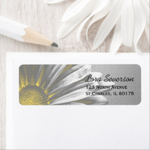 Étiquette d'adresse de retour Floral Jaune