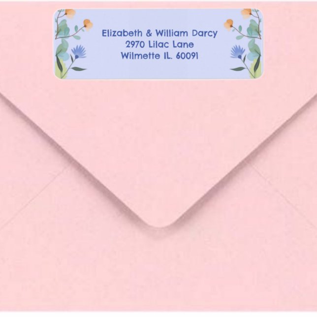 Étiquette d'adresse de retour floral jaune et perv (Créateur téléchargé)