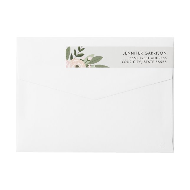 Étiquette d'adresse de retour Floral Mariage Sprig (Dos)