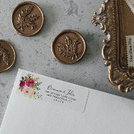 Étiquette d'adresse de retour Floral Rose Pink