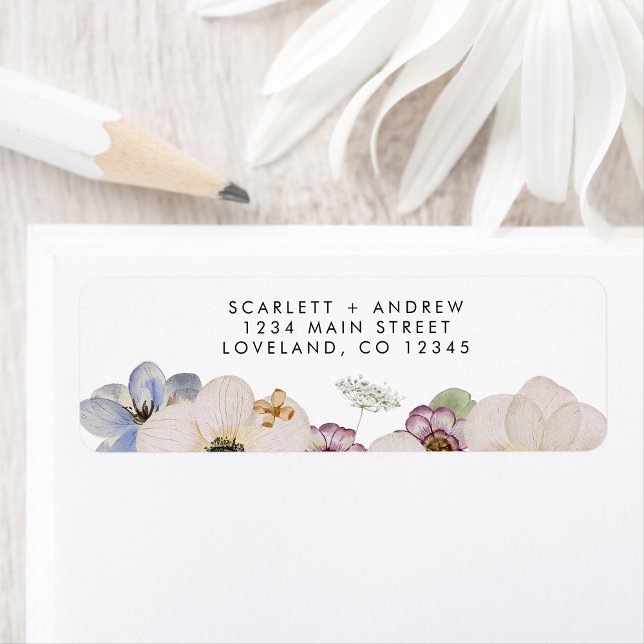 Étiquette d'adresse de retour florale Boho (Boho Modern Floral Return Address Label by Painted Paperie
)