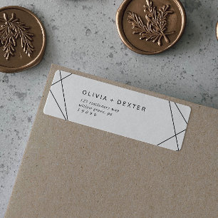 Étiquette d'adresse de retour géométrique moderne