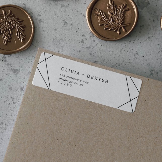 Étiquette d'adresse de retour géométrique moderne (Créateur téléchargé)