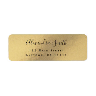Étiquette d'adresse de retour Gold Foil Chic Moder