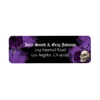 Étiquette d'adresse de retour gothique violet et n