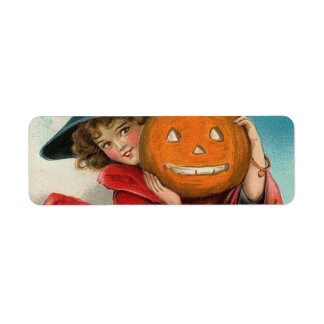 Étiquette d'adresse de retour Halloween vintage