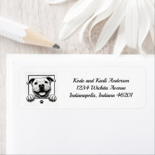 Étiquette d'adresse de retour Happy Pit Bull