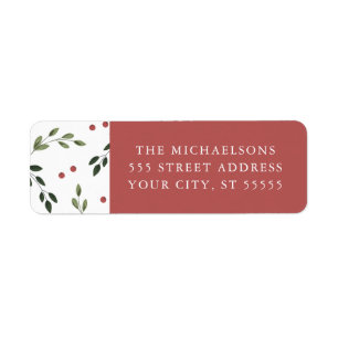Étiquette d'adresse de retour Holiday Holly.