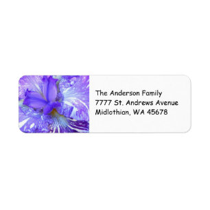 Étiquette d'adresse de retour Iris violet