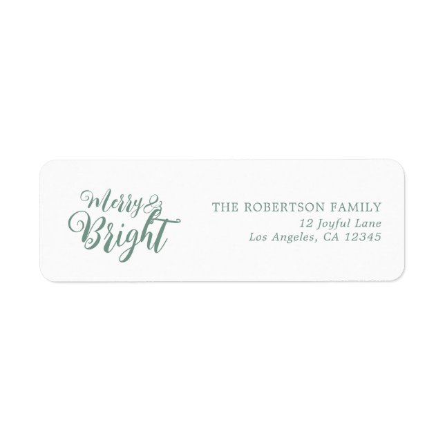 Étiquette d'adresse de retour Joyeux et Bright Chr (Devant)