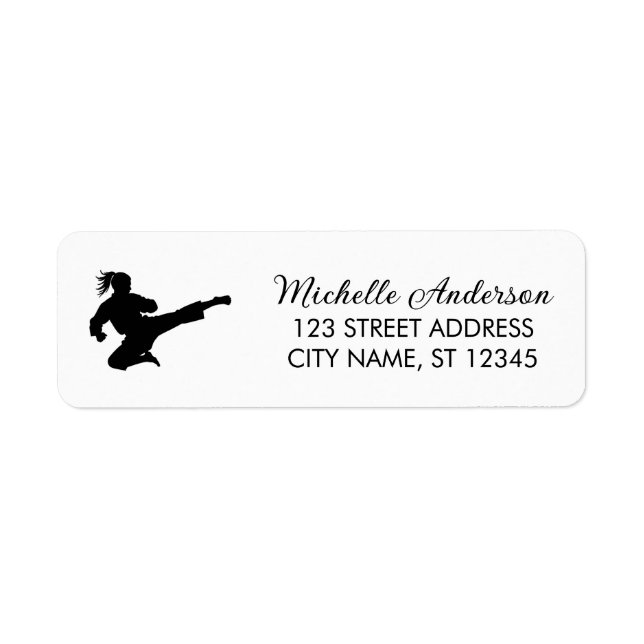 Étiquette d'adresse de retour Karaté / Taekwondo / (Devant)