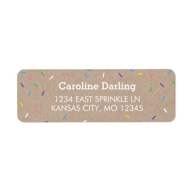Étiquette d'adresse de retour Kraft Confetti Sprin (Devant)