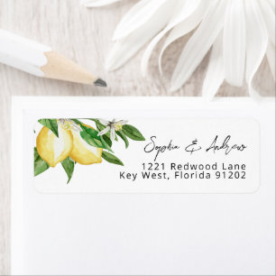 Étiquette d'adresse de retour Lemon Greenery