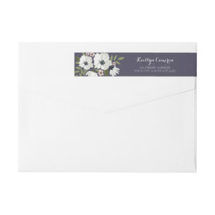 Étiquette d'adresse de retour Lovely Floral Purple