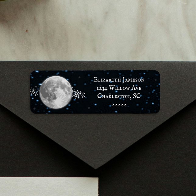 Étiquette d'adresse de retour lunaire (Lunar Personalized Return Address Label)