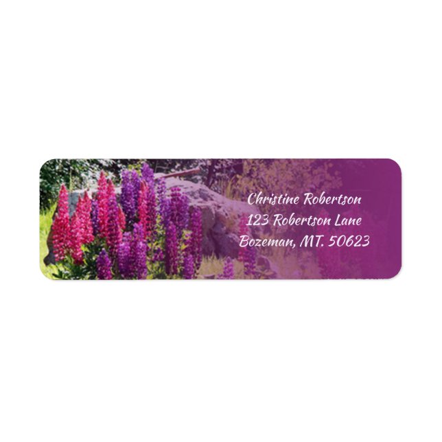 Étiquette d'adresse de retour Lupine (Devant)