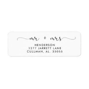 Étiquette d'adresse de retour M & Mme