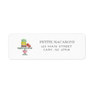 Étiquette d'adresse de retour Macarons mignons sur