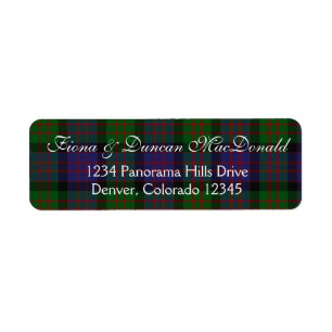 Étiquette d'adresse de retour MacDonald Tartan