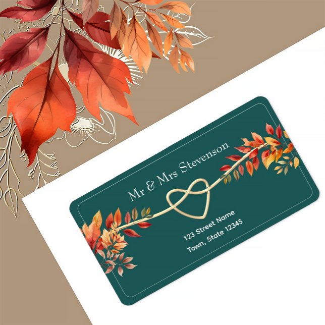 Étiquette d'adresse de retour Mariage de automne t (Créateur téléchargé)