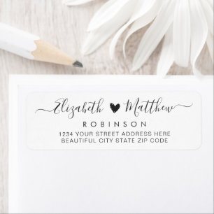 Étiquette d'adresse de retour Mariage de script mo