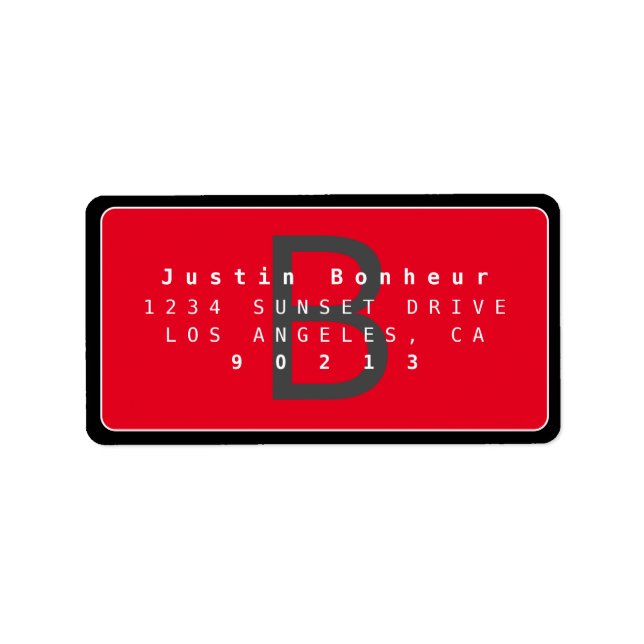 Étiquette d'adresse de retour moderne (Devant)