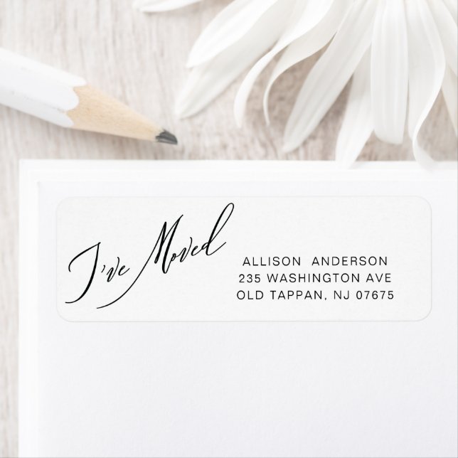 Étiquette d'adresse de retour moderne J'ai déménag (En situation)