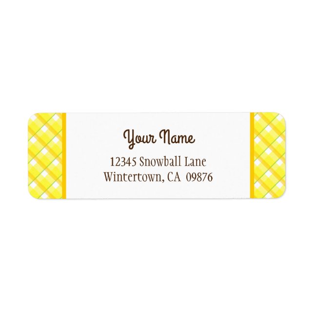 Étiquette d'adresse de retour modifiable en jaune  (Devant)