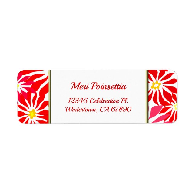 Étiquette d'adresse de retour modifiable Red Poins (Devant)