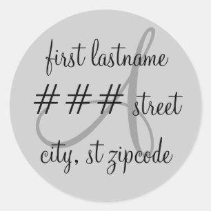 Étiquette d'adresse de retour monogramme "A" - per