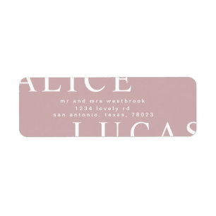 étiquette d'adresse de retour monogramme ultra mod