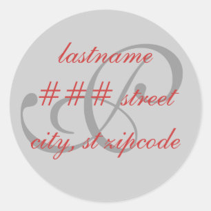 Étiquette d'adresse de retour P monogramme - perso