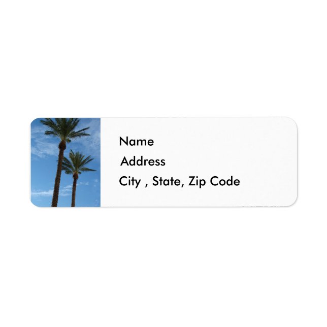 Étiquette d'adresse de retour Palm Trees (Devant)