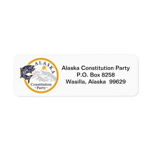 Étiquette d'adresse de retour, Parti de la Constit (Devant)