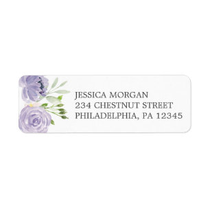 Étiquette d'adresse de retour Pastel Purple