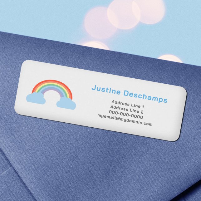Étiquette d'adresse de retour Pastel Rainbow (Pastel Rainbow Return Address Label)
