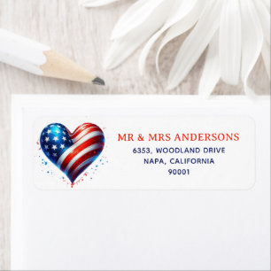 Étiquette d'adresse de retour patriotique avec dra