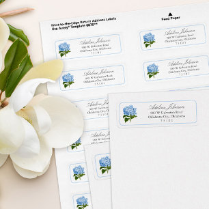 Étiquette d'adresse de retour personnalisée Blue H