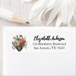 Étiquette d'adresse de retour personnalisée floral