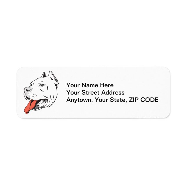 Étiquette d'adresse de retour personnalisée Pit Bu (Devant)