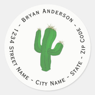 Étiquette d'adresse de retour Plante Cactus