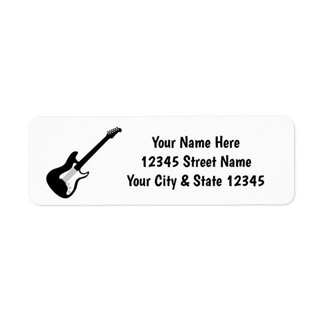 Étiquette d'adresse de retour pour guitariste (Devant)