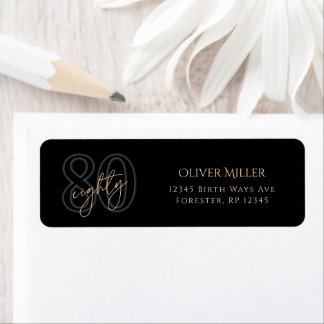 Étiquette d'adresse de retour pour le 80e annivers