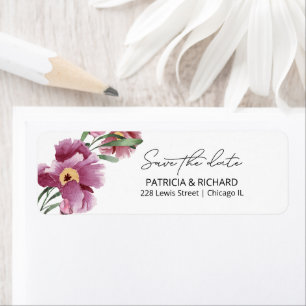 Étiquette d'adresse de retour pour le Floral Save