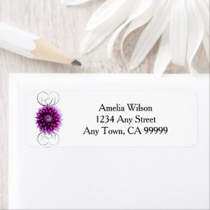 Étiquette d'adresse de retour Purple Dahlia