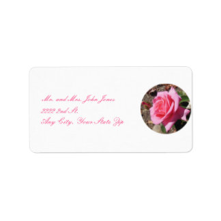 Étiquette d'adresse de retour rose