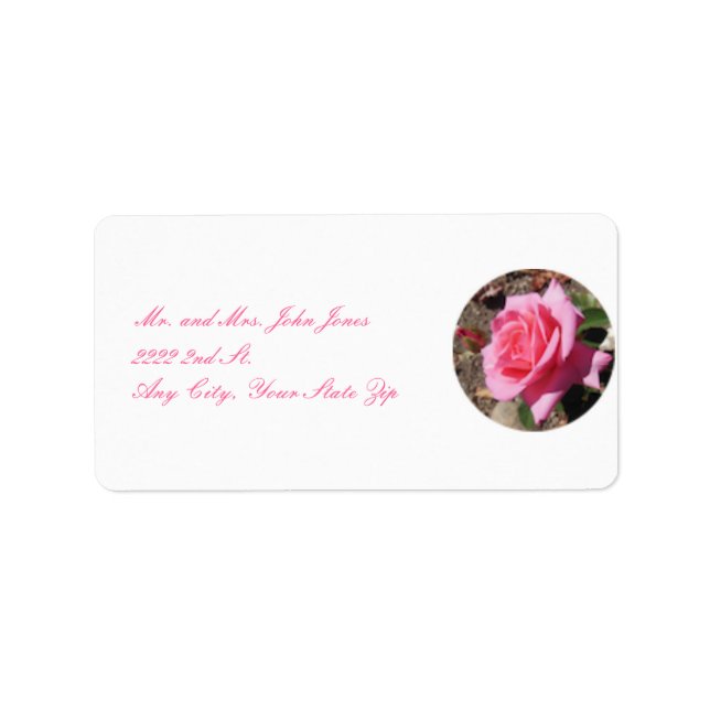 Étiquette d'adresse de retour rose (Devant)