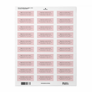 Étiquette d'adresse de retour Rose Pâle Élégante